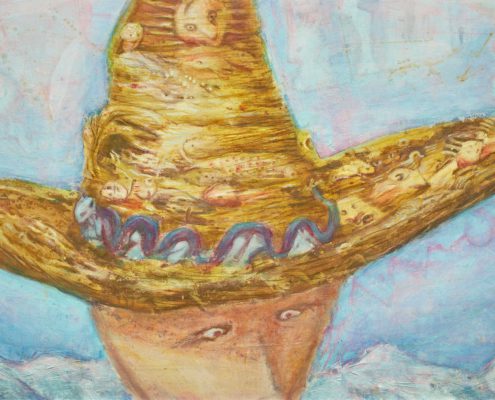 Sombrero 40 x 53 cm akrilik (podslikavanje) i ulje na mediapanu 2019